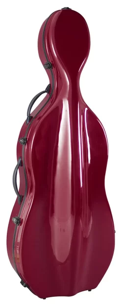 Hidersine Fibreglass Cello Case - Wine Red