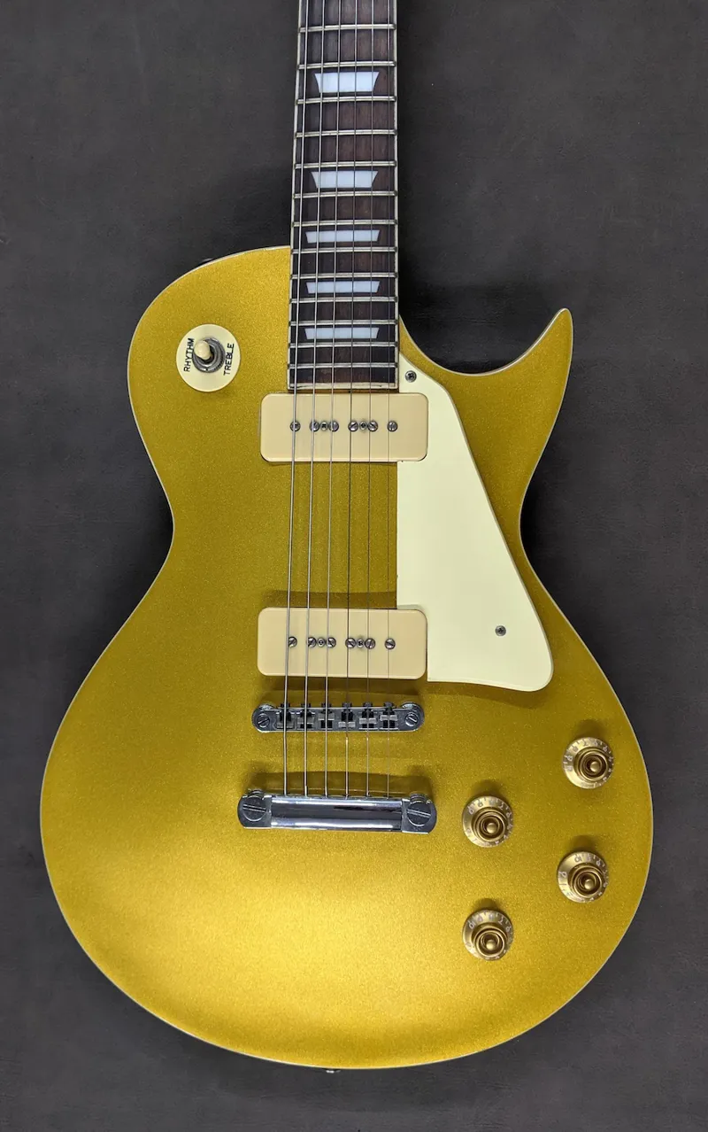 Secondhand Vintage V100 Reissued Electric Guitar - Gold Top 2 Secondhand Vintage V100 Reissued Electric Guitar - Gold Top - Image 2