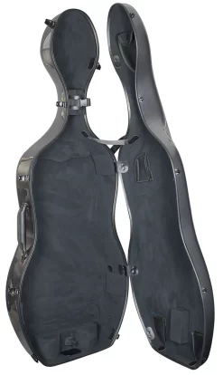 Hidersine Polycarbonate Cello Case - Carbon Fibre Effect -Musical Instruments Sale clpc1bg 2