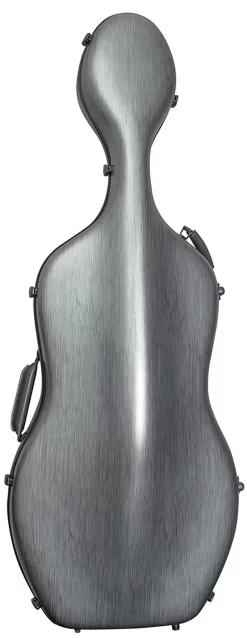 Hidersine Polycarbonate Cello Case - Brushed Silver