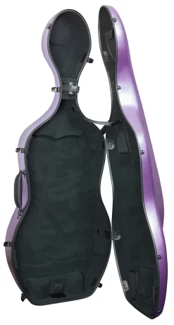 Hidersine Polycarbonate Cello Case - Brushed Purple -Musical Instruments Sale clpc1pr 2
