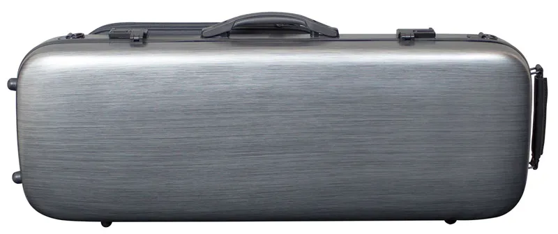 Hidersine Polycarbonate Oblong Viola Case - Brushed Silver 1 Hidersine Polycarbonate Oblong Viola Case - Brushed Silver