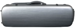 Hidersine Polycarbonate Oblong Violin Case - Brushed Silver