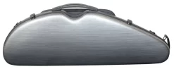Hidersine Polycarbonate Halfmoon Violin Case - Brushed Silver
